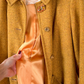 Vintage 60s Pendleton Heathered Golden Mustard Yellow Sculptural Wool Coat (M)