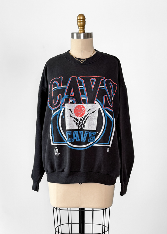 Vintage 90s Cleveland Cavs NBA Fleece Crewneck Sweatshirt (M)