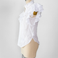 Veronica Beard Jaliyah White Cotton Button Down Ruffle Top (S)