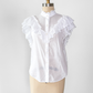 Veronica Beard Jaliyah White Cotton Button Down Ruffle Top (S)
