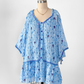 Poupette St Barth Blue Purple Poncho Tunic Mini Dress (One Size)