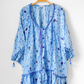 Poupette St Barth Blue Purple Poncho Tunic Mini Dress (One Size)