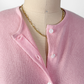 Real Clothes Saks Fifth Avenue Baby Pink Silk Cashmere Classic Cardigan Sweater (M)