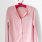 Real Clothes Saks Fifth Avenue Baby Pink Silk Cashmere Classic Cardigan Sweater (M)