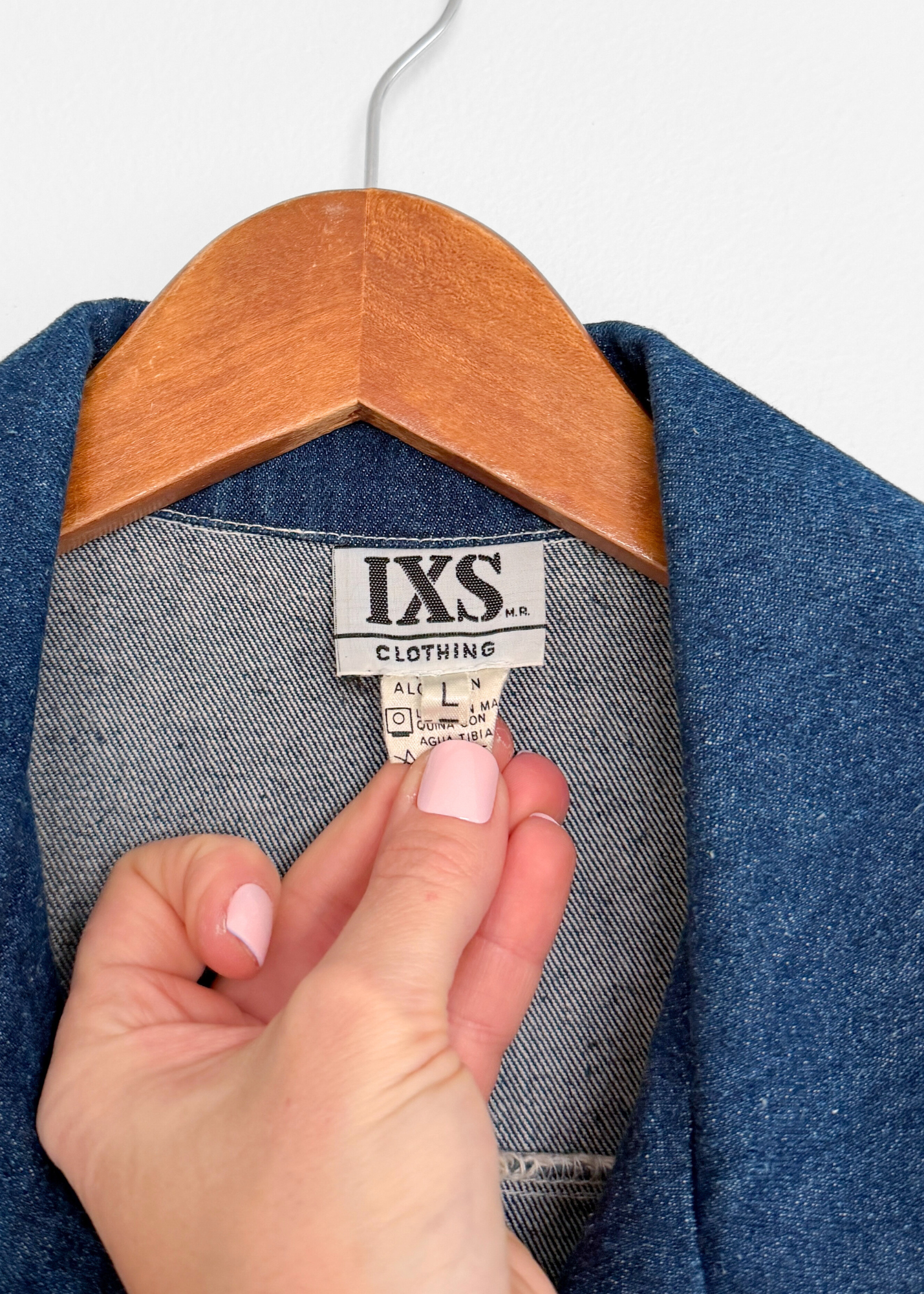 Vintage 80s IXS Clothing Indigo Denim Cotton Jacket made in Mexico (M)