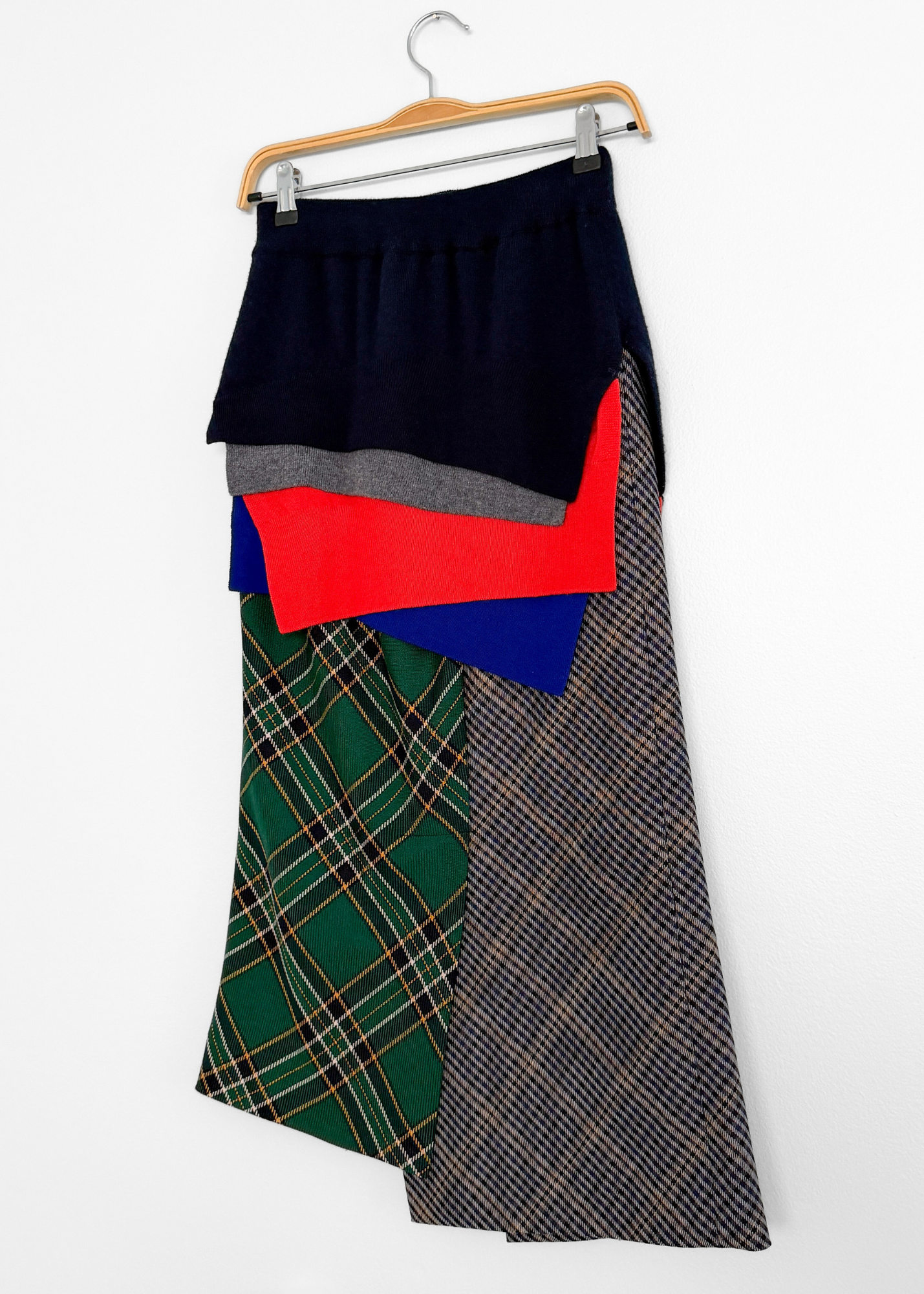 Enföld Japanese Layered Patchwork Asymmetric Skirt (38 or US 2)