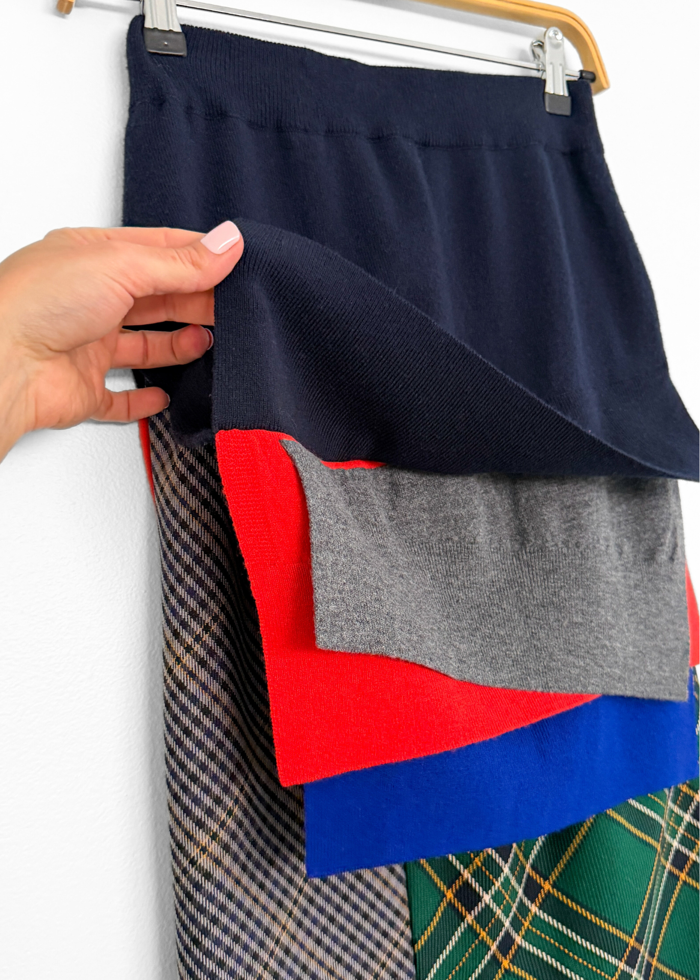 Enföld Japanese Layered Patchwork Asymmetric Skirt (38 or US 2)