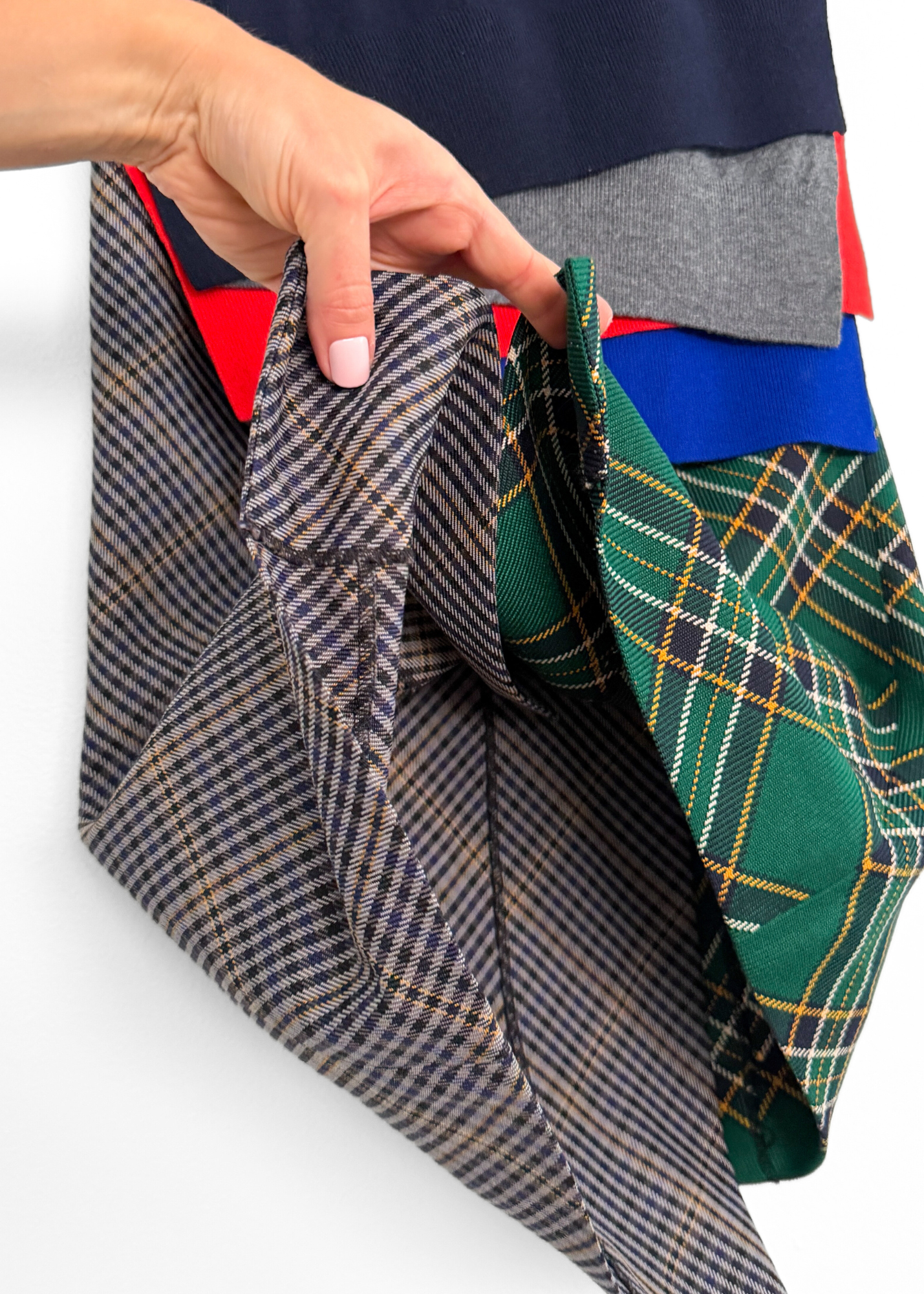 Enföld Japanese Layered Patchwork Asymmetric Skirt (38 or US 2)