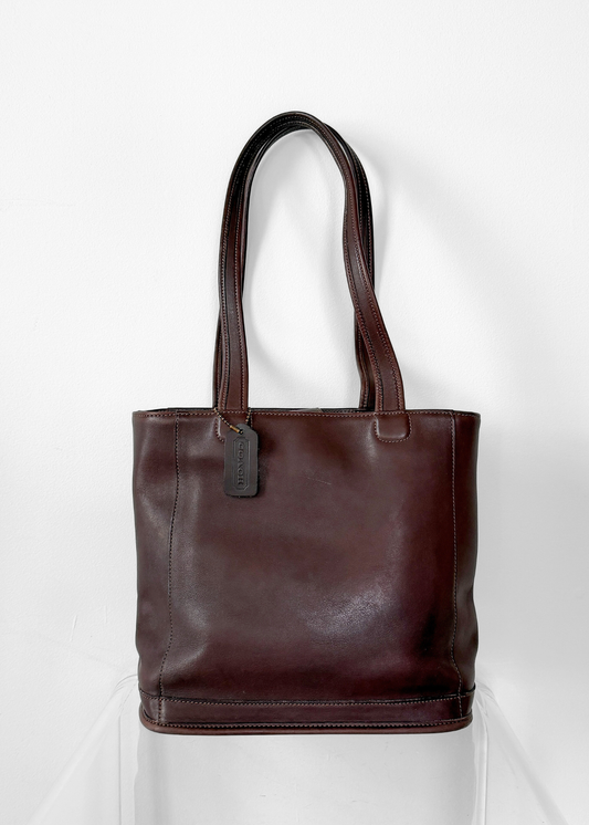 Vintage 2000 Coach 9305 Bleeker Mahogany Brown Leather Tote Purse