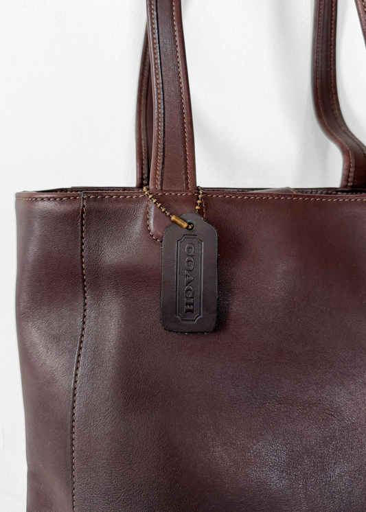 Vintage 2000 Coach 9305 Bleeker Mahogany Brown Leather Tote Purse