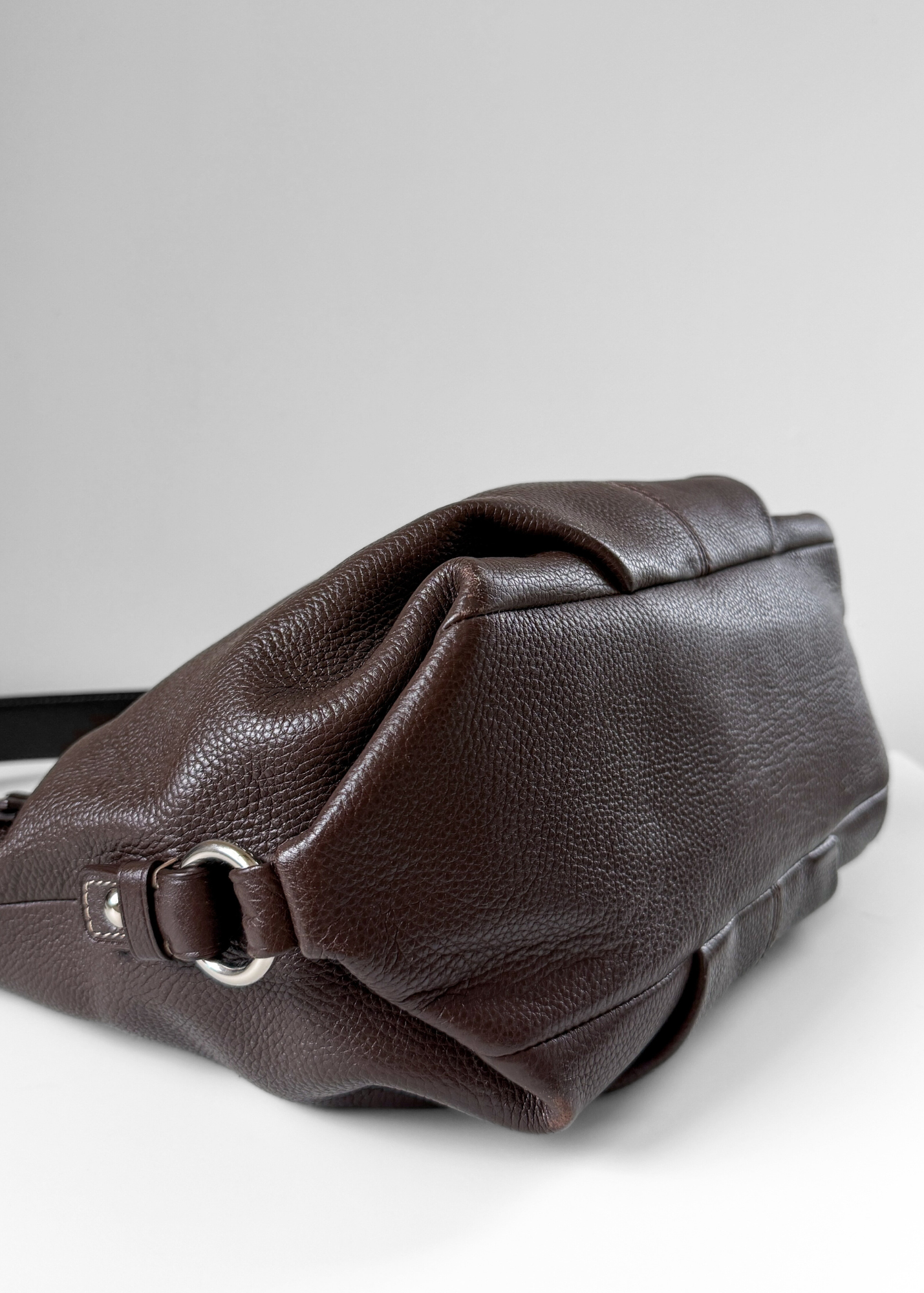 Coach Brown Pebbled Leather Shoulder Hobo Purse # F15064