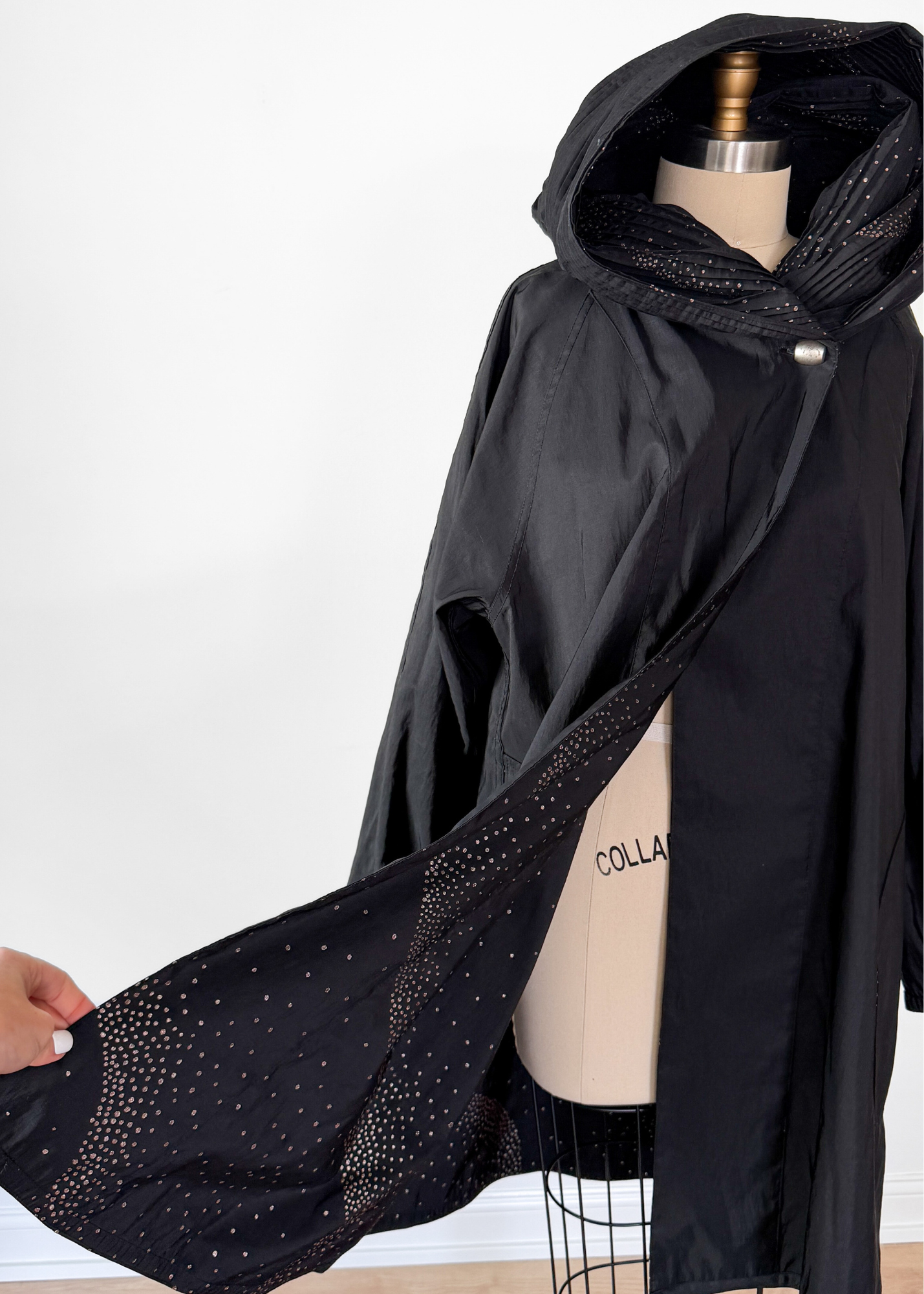 Mycra Pac Reversible Black Polka Dot Rain Coat