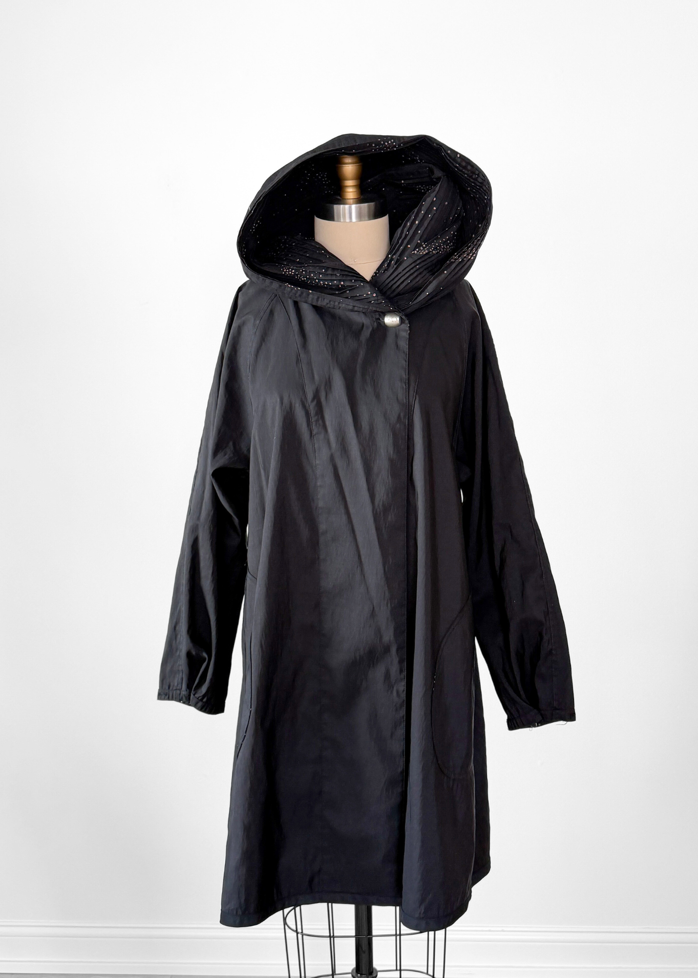 Mycra Pac Reversible Black Polka Dot Rain Coat