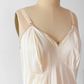 Vintage 80s Komar Cream Slip Dress Full Length (L)