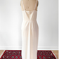 Vintage 80s Komar Cream Slip Dress Full Length (L)