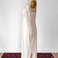 Vintage 80s Komar Cream Slip Dress Full Length (L)