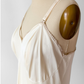 Vintage 80s Komar Cream Slip Dress Full Length (L)