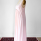 Vintage 90s Baby Pink Square Neck Tie Front Full Length Nighty Sleepwear