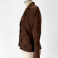 Chocolate Brown Suede Leather Button Front Jacket (M)