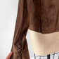 Chocolate Brown Suede Leather Button Front Jacket (M)