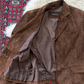 Chocolate Brown Suede Leather Button Front Jacket (M)