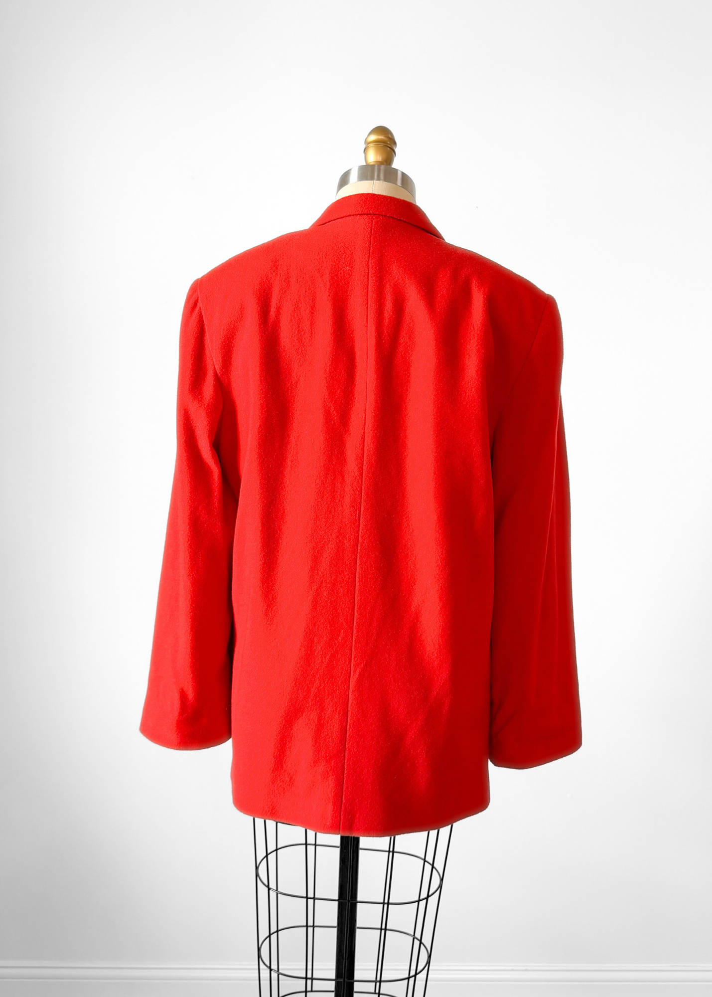 Vintage 90s American Eagle Wool Cashmere Blend Tomato Red Blazer Jacket (L)