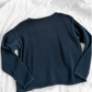 Chris Triola Teal Blue 100% Cotton Textured Boatneck Hand Made Top (S)