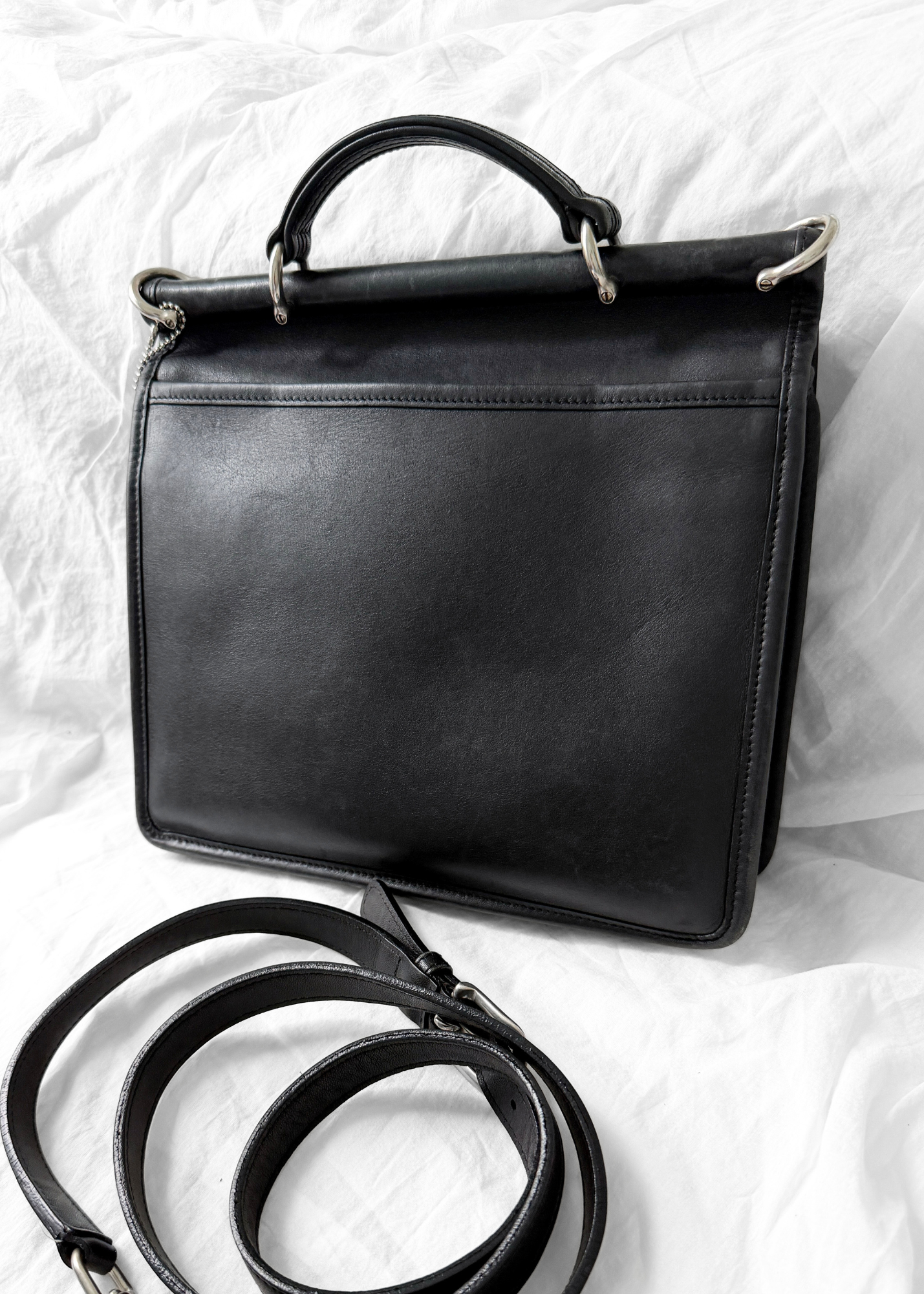 Vintage 2003 Coach Willis Bag #9927 Black Leather Crossbody Satchel Purse