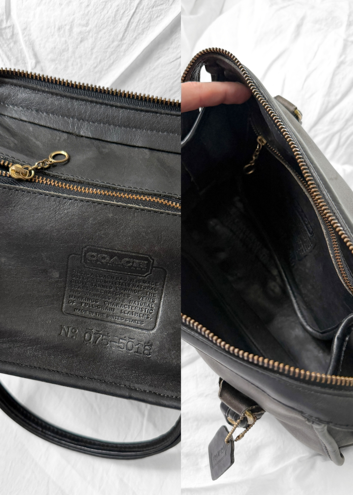 Vintage 1980s Coach Broadway Satchel Black Leather Doctor Bag | USA Made Crossbody Purse