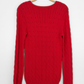 Vintage 00s Ralph Lauren Sport Red Cotton Cable Knit V-Neck Sweater (M)