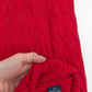 Vintage 00s Ralph Lauren Sport Red Cotton Cable Knit V-Neck Sweater (M)