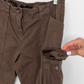 Max Mara Weekend FIT W11 Slim Fit Cargo Pants Olive Brown Cotton Womens (US 10)