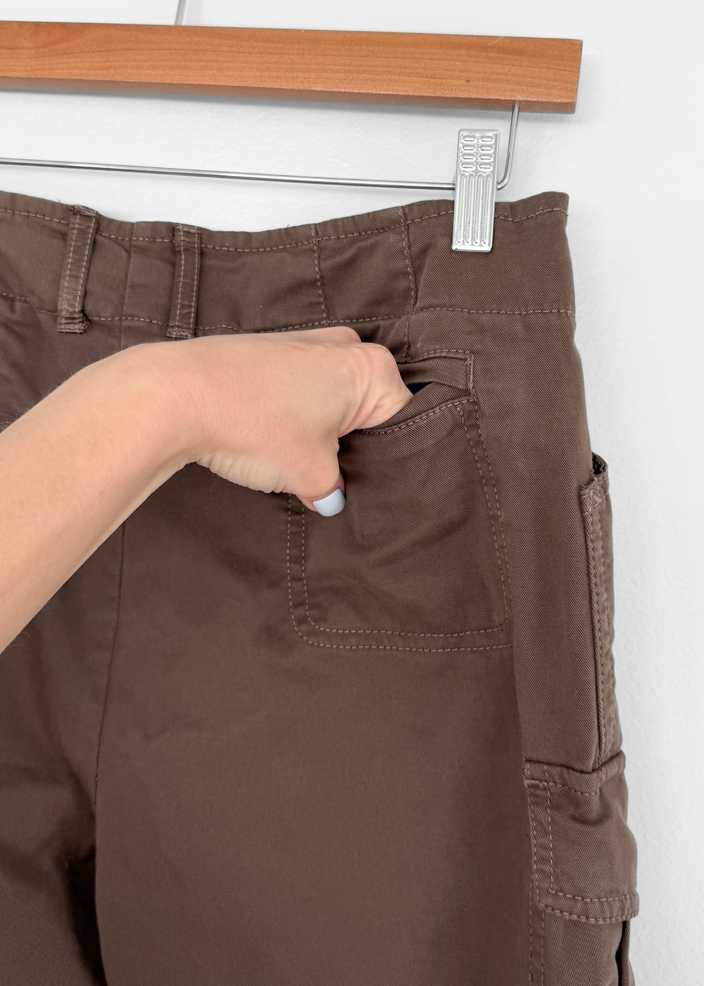 Max Mara Weekend FIT W11 Slim Fit Cargo Pants Olive Brown Cotton Womens (US 10)