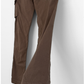Max Mara Weekend FIT W11 Slim Fit Cargo Pants Olive Brown Cotton Womens (US 10)