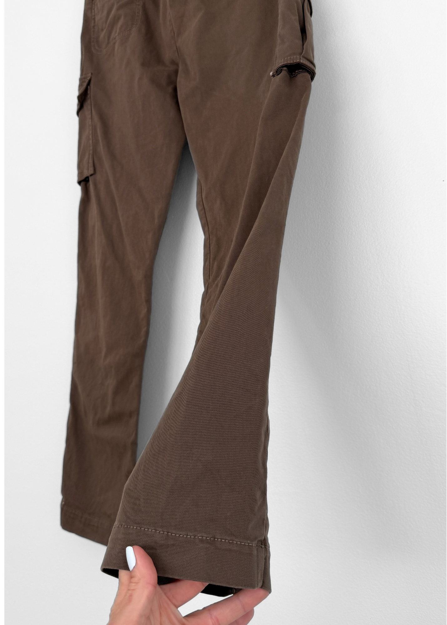 Max Mara Weekend FIT W11 Slim Fit Cargo Pants Olive Brown Cotton Womens (US 10)