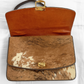 Vintage Calf Pony Hair Top Handle Brown Leather Handbag | Mid-Century Made in Mexico Purse