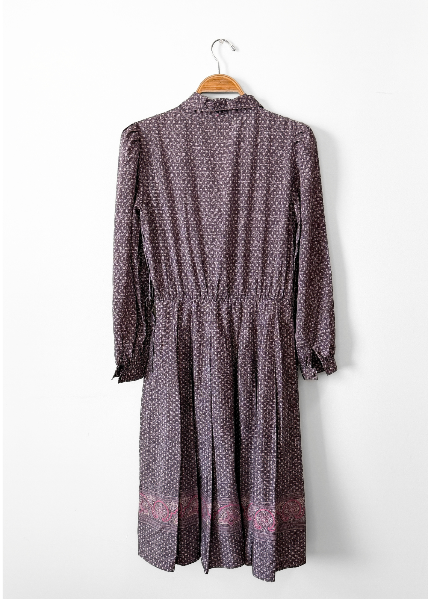 Vintage 80s Purple Print One of a Kind Dress (6/8)