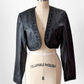 Vintage Bagatelle Leather Cropped Beaded Embroidered Bolero Jacket (L)