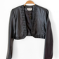 Vintage Bagatelle Leather Cropped Beaded Embroidered Bolero Jacket (L)