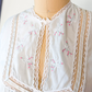 Vintage 80s Babizon Light Blue Bow and Rosette Bed Jacket