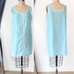 Vintage 60s Sears Light Blue Lace Trim Slip Nighty Dress (M)
