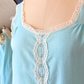Vintage 60s Sears Light Blue Lace Trim Slip Nighty Dress (M)