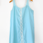 Vintage 60s Sears Light Blue Lace Trim Slip Nighty Dress (M)