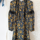 Veronica Beard Ida Floral Silk Yellow Blue Black Mini Dress