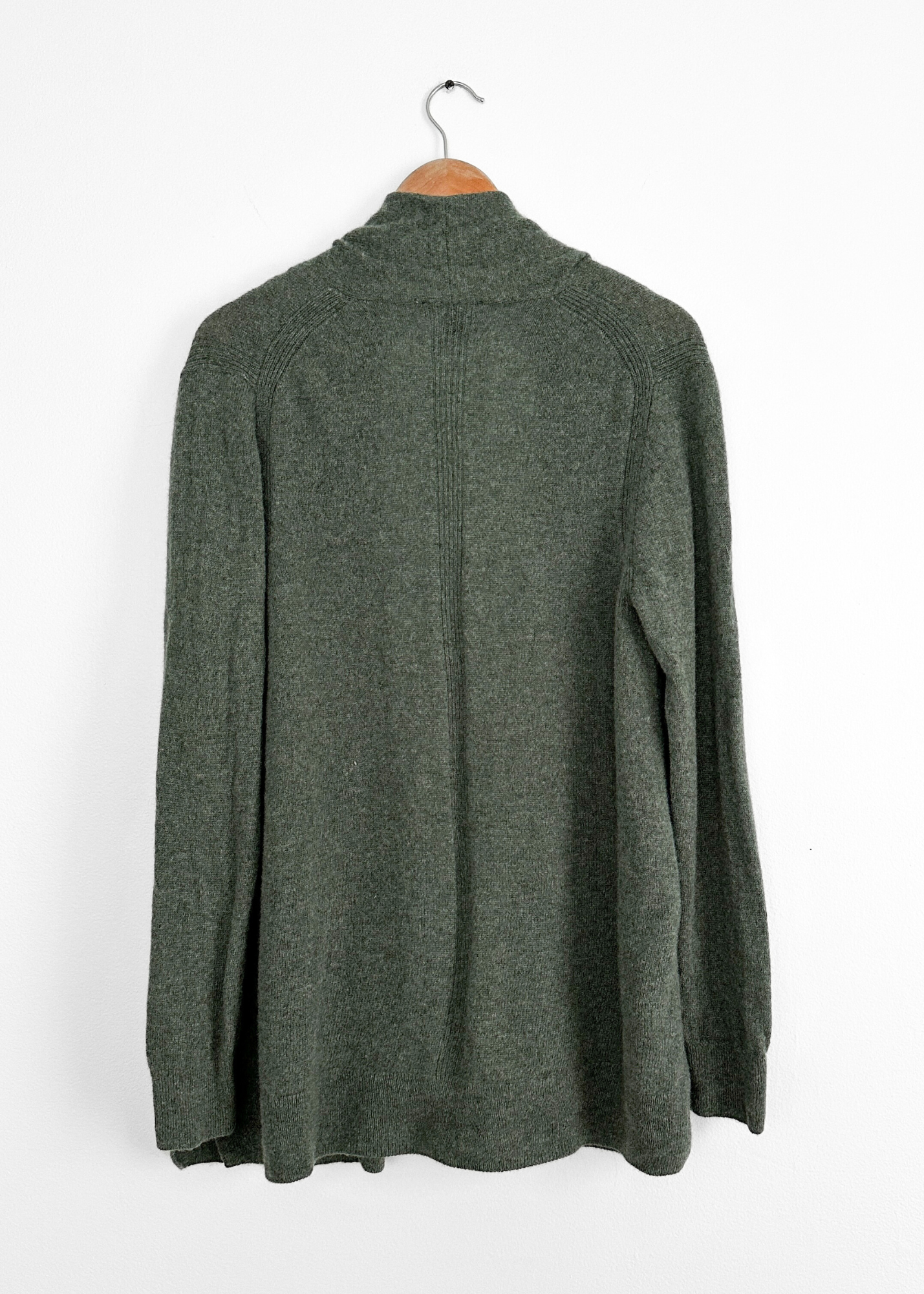 Saks Fifth Ave. Green Gray Cashmere Open Cardigan (XL)