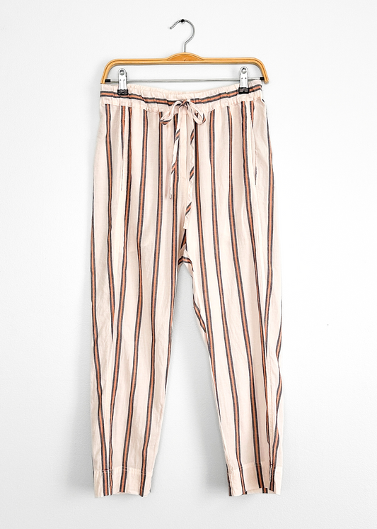 XiRena Draper Stripe Tapered Ankle Drawstring Pants (XS)