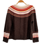 NEW J.Jill Fair Isle Brown Orange Button Front Cardigan Sweater (M)