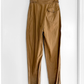 Vintage 90s Liz Claiborne Khaki Brown Buckle Waist Tapered Snap Ankle Cotton Pants