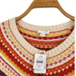 NEW J.Jill Fair Isle Brown Orange Button Front Cardigan Sweater (M)