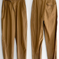 Vintage 90s Liz Claiborne Khaki Brown Buckle Waist Tapered Snap Ankle Cotton Pants